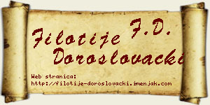 Filotije Doroslovački vizit kartica